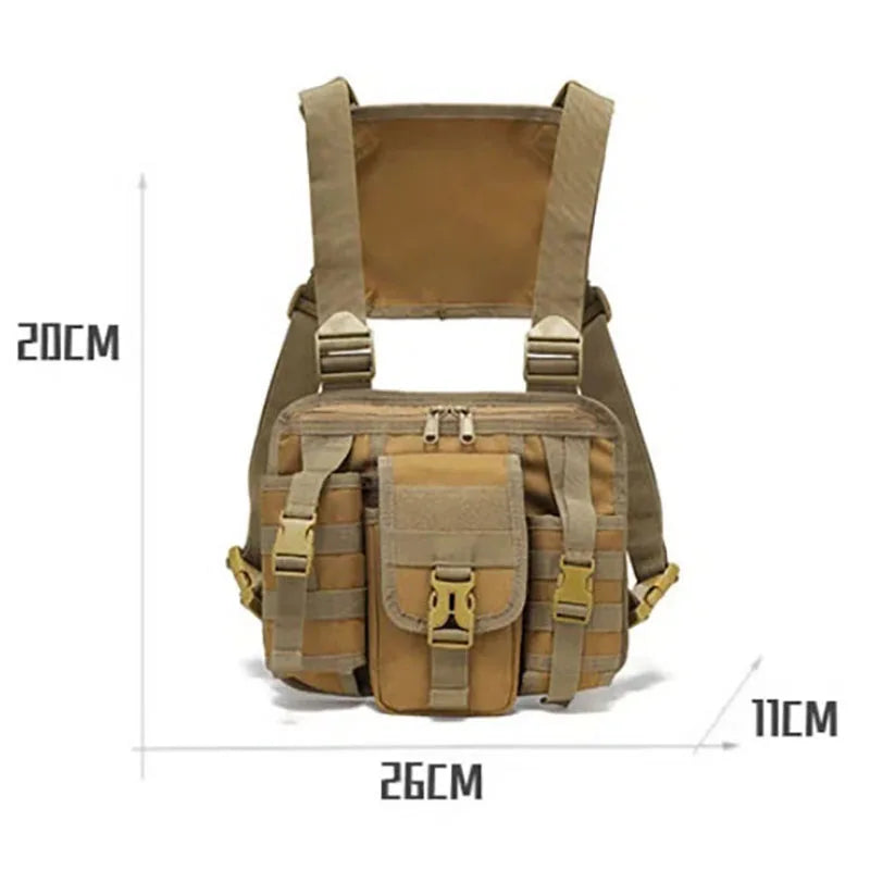 Men's Fishing Chest Bag Tactical Molle Lures Waist Pack Outdoor Hiking Climbing Backpack Large Sports Hunting Vest Fanny Pack