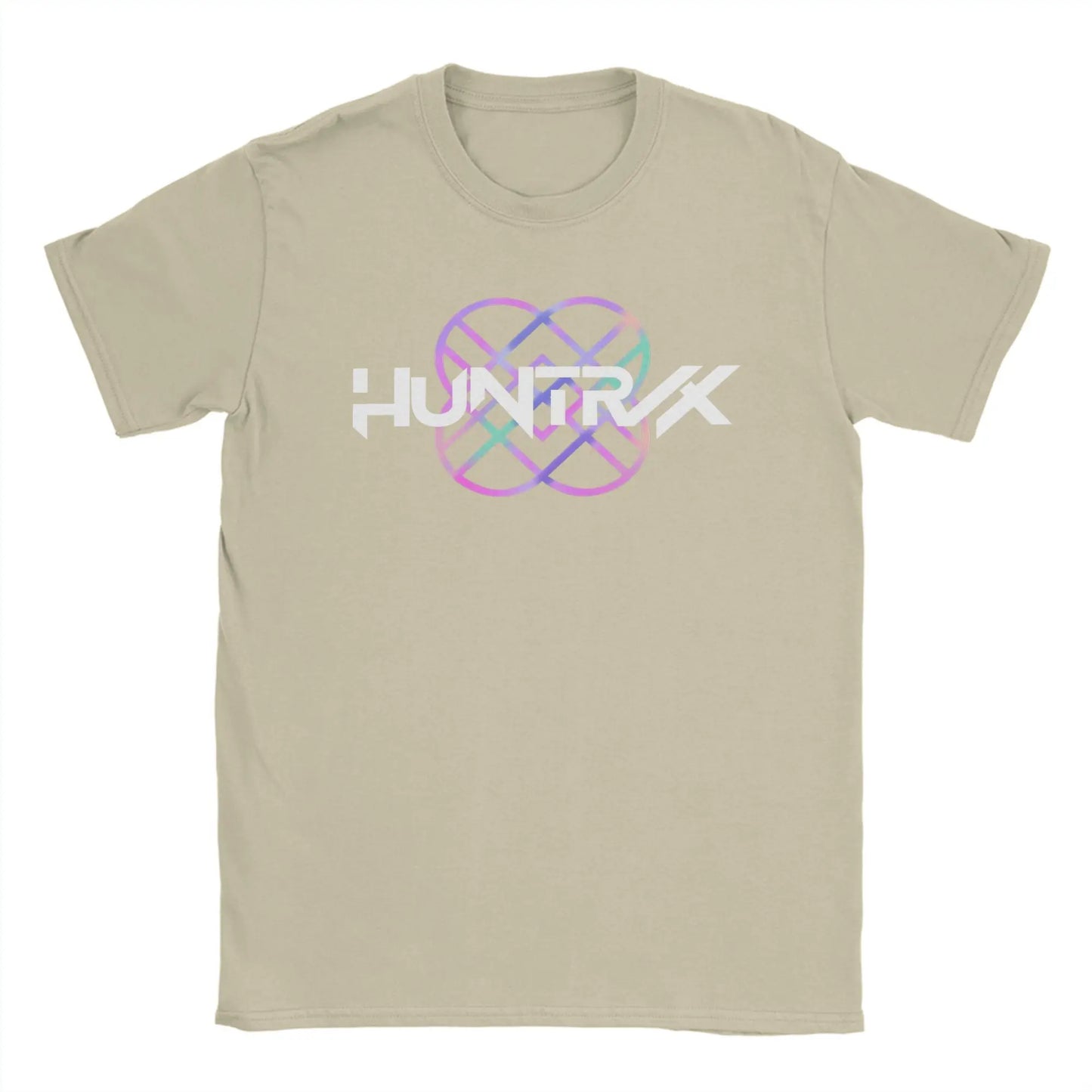 HUNTRX HUNTRIX Logo KPop Demon Hunters Men's T Shirt  Fashion Tees Short Sleeve Crewneck T-Shirts 100% Cotton Big Size Clothing