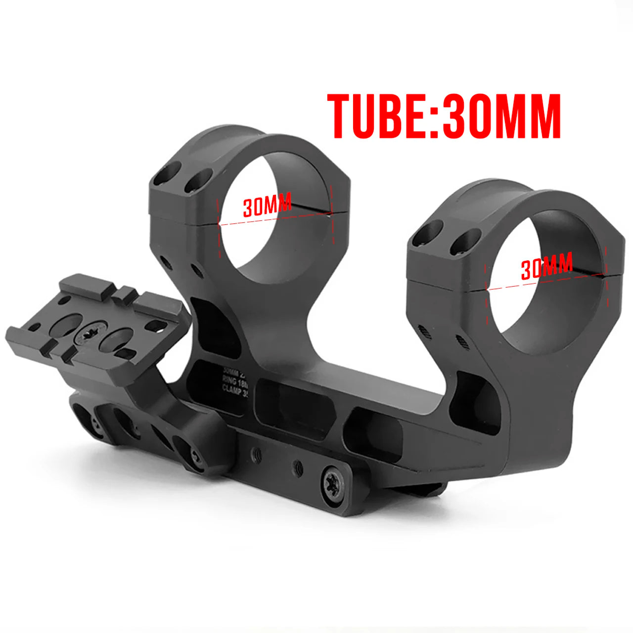 Tactical Fast  LPVO Scope Mount 30mm Tube With Offset Mount Plate For Red Dot Sight ,FDE And Black Color