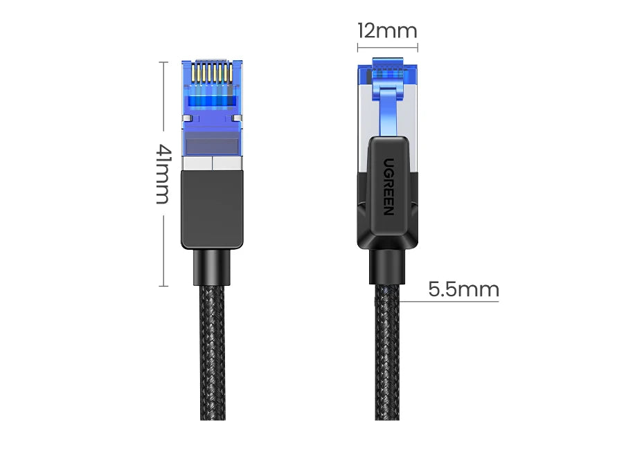 UGREEN CAT 8 Ethernet Cable High Speed Braided 40Gbps 2000Mhz Network Lan Cord RJ45 Shielded Indoor for Router PC PS5 Modem Xbox