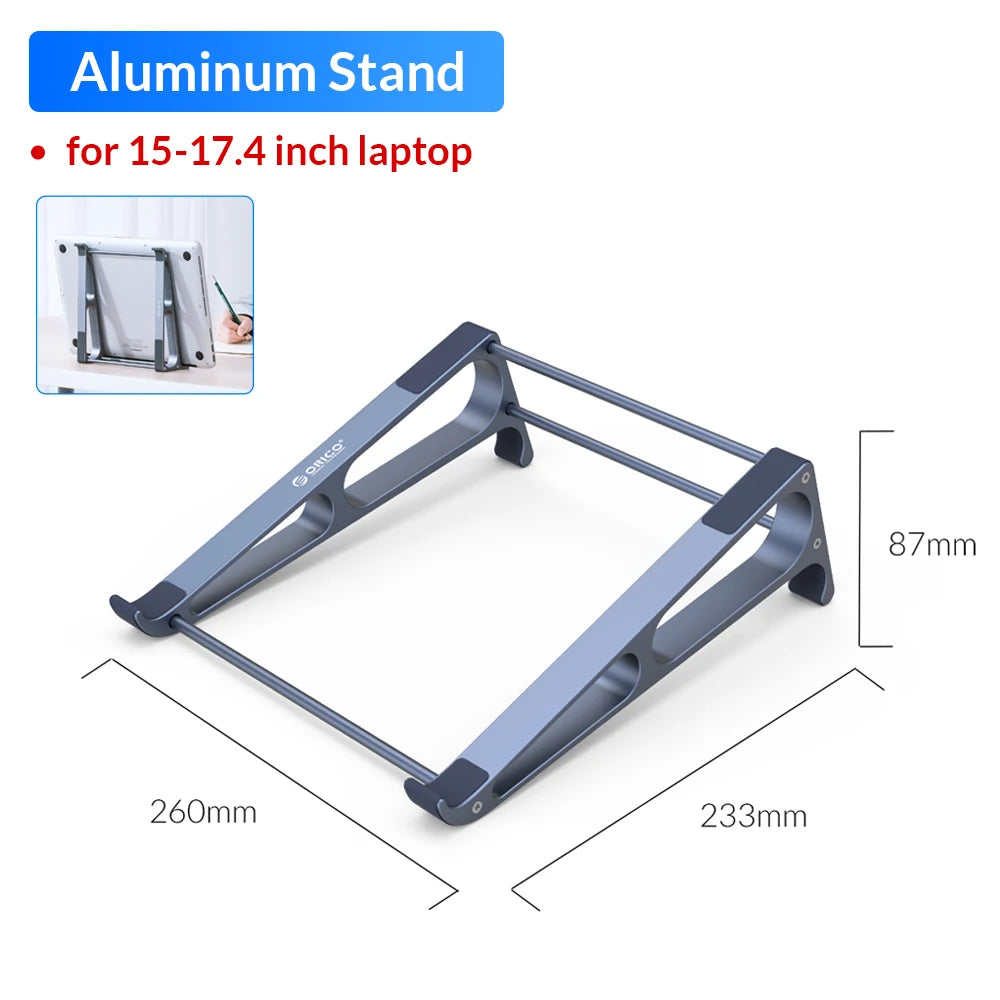 ORICO Laptop Stand for 13-17.4 Inch Macbook Air Pro Foldable Aluminum Vertical Notebook Stand Support Macbook Tablet Phone Stand