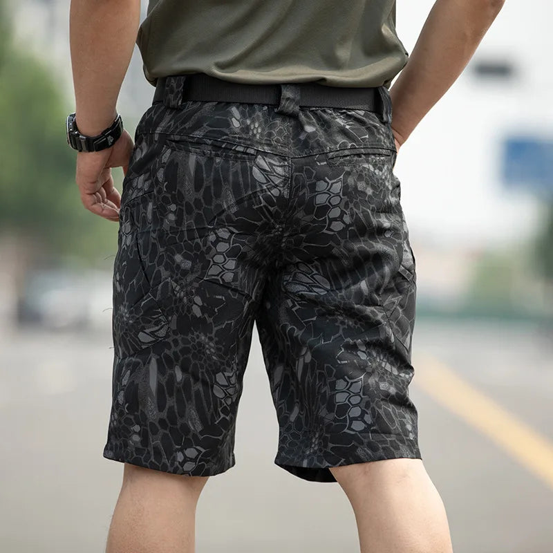 Tactical Work Shorts for Men Outdoor Casual Military Combat Hiking Cargo Shorts with Multi-Pocket Quick Dry Fishing Cargo Shorts