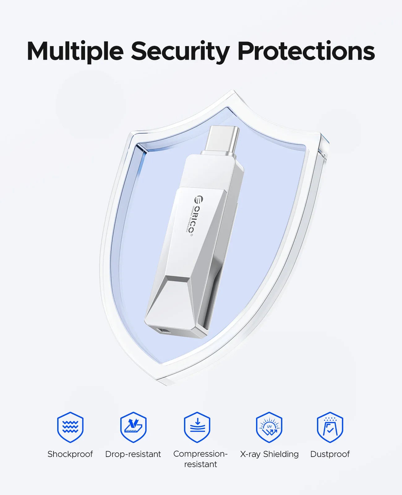 ORICO USB C Flash Drive Dual USB 3.2 Flash Drive Type C + USB A Portable Type-C Flash Drive 2-in-1 USB-C Thumb Drive