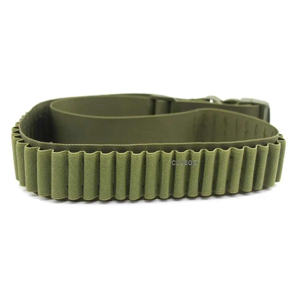 Tactical 50-Rounds Rifle Bullet Cartridge Bandolier Ammo Belt Sling with 2-Round Bullet Holder Patch for 308 Cal. 30-30 30-06