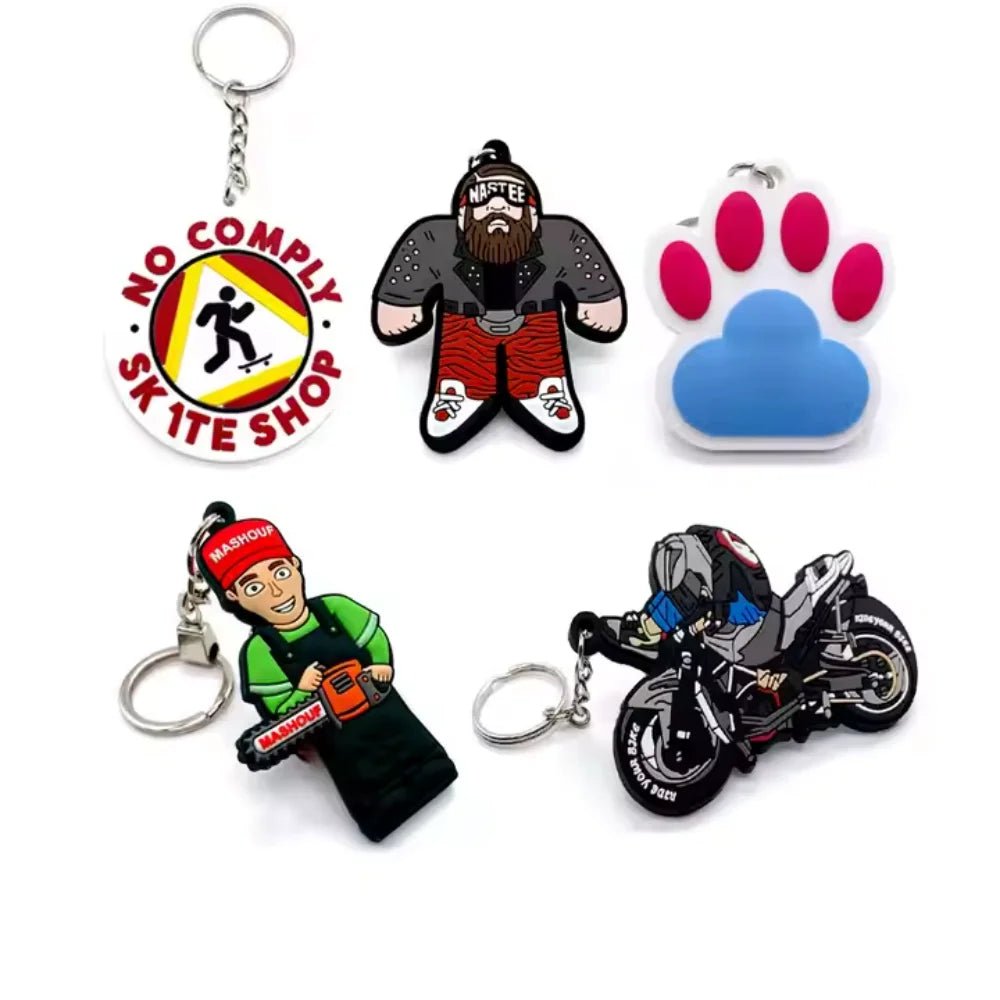 MOQ50-100Personalized soft PVC keychain custom sports shoes cartoon PVC rubber keychain keychain custom PVC keychain 3D cartoon