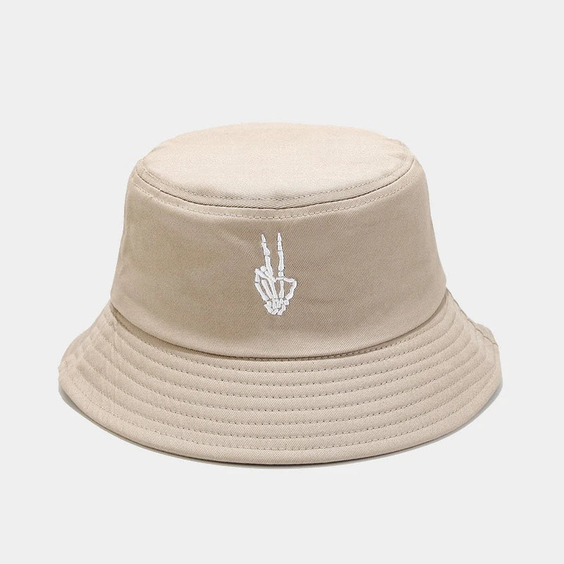 Fashionable Embroidered Fisherman's Hat Beach Men's And Women's Fishing Hat Outdoor Sun Hat Cartoon Pattern