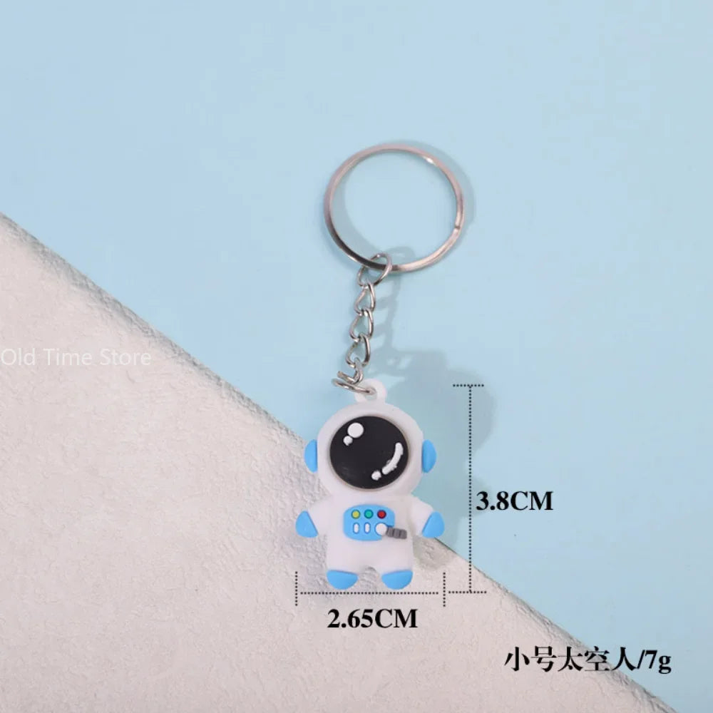 Cute PVC Colorful Astronauts Keychain Tassels Gloomy Bear Rabbit Ears Car Backpack Key Chain Pendant Jewelry Gifts for Women