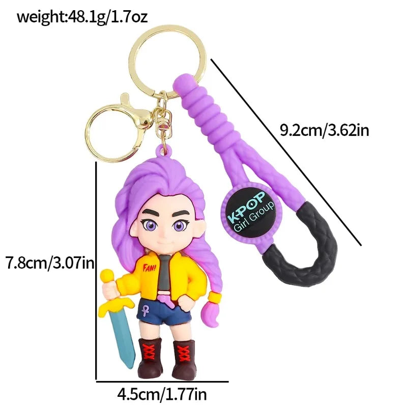KPOP Demon Hunter Keychain Tiger character PVC graphic keychain Cute Harajuku style keychain knickknacks forChristmas gifts