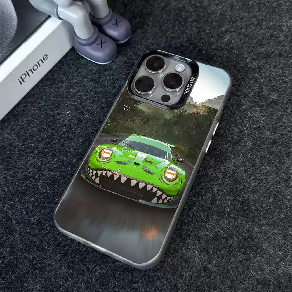 1PC Artistic Luxury Cars Phone Case For IPhone 17 17Air 16 15 14 13 12 11 Pro Max Plus Colorful Silver