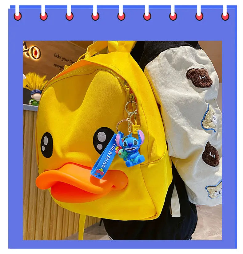 Anime Fashion Keychain Cartoon Stitch Cute Doll PVC Key Chain Kids Keyring Car Ornament Girl Boy Festival New Year Gifts