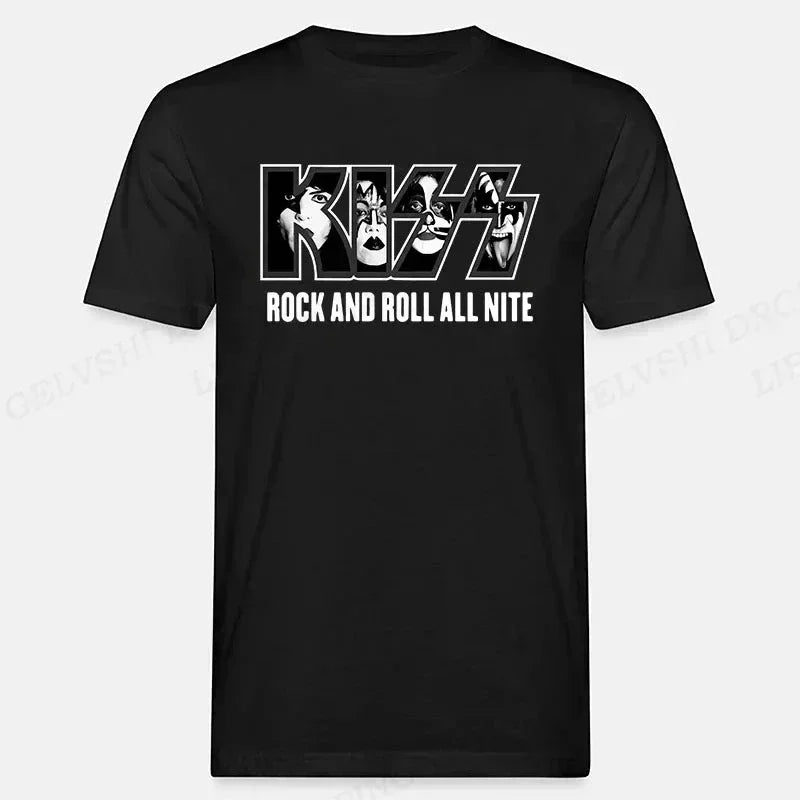Kiss Band T Shirt Men Women Fashion T-shirt Cotton Tshirt Street Hip Hop Tee Unisex Camisetas Hombre Sports Tops Rock Band Shirt