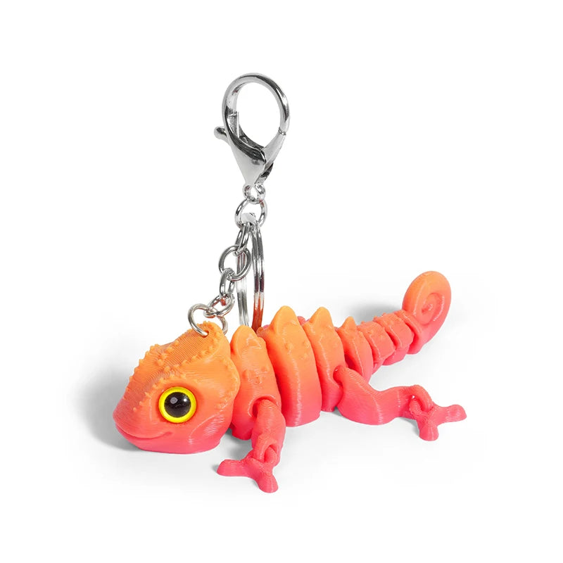 Cartoon 3D Printed Dragon Keychain Movable Joints Creative Backpack Decoration Accessories Unique Figurine Pendant Gifts