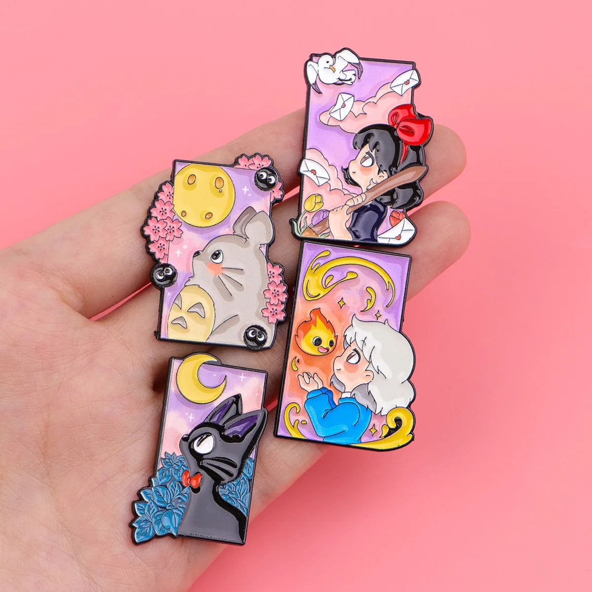 Japanese Anime Movie Enamel Pins Cartoon Girls Cats Brooch Lapel Pin Badge on Backpack Clothing Accessories Fashion Jewelry Gift