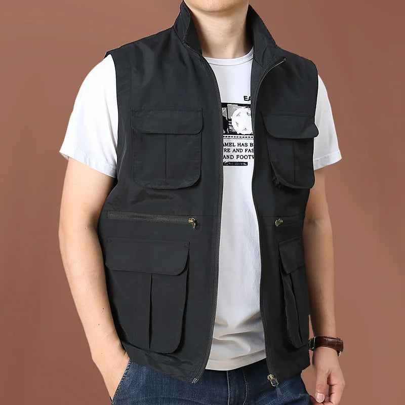Tactical Vest For Men Golf Hunting Large Size Men's Camping Sleeveless Jacket Multi-pocket Work Padded Luxury MAN Clothing Denim
