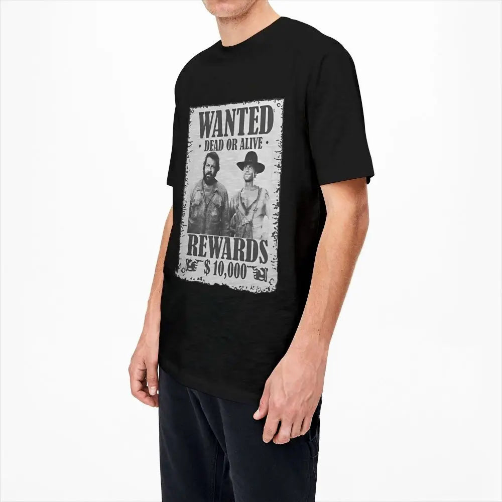 Bud Spencer Terence Hill Wanted Lo Chimavano Epic Movie T-Shirt Actor T Shirts Cotton Tshirt For Men Short Sleeves Casual Tops