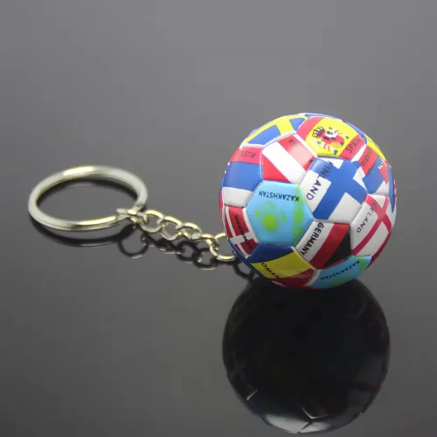 3D Sports Football Keychains Plastic Souvenirs PVC Keyring Men Soccer Fans Keychain Pendant Bag Hanging Decoration Fans Gift