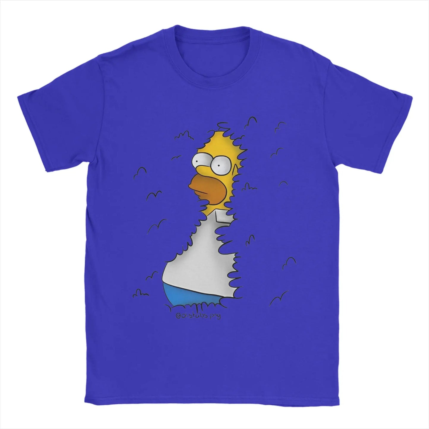 Men's T-Shirt Homer in the Bushes Simpsons Vintage Cotton Tee Shirt Short Sleeve  T Shirts O Neck Clothes New Arrival