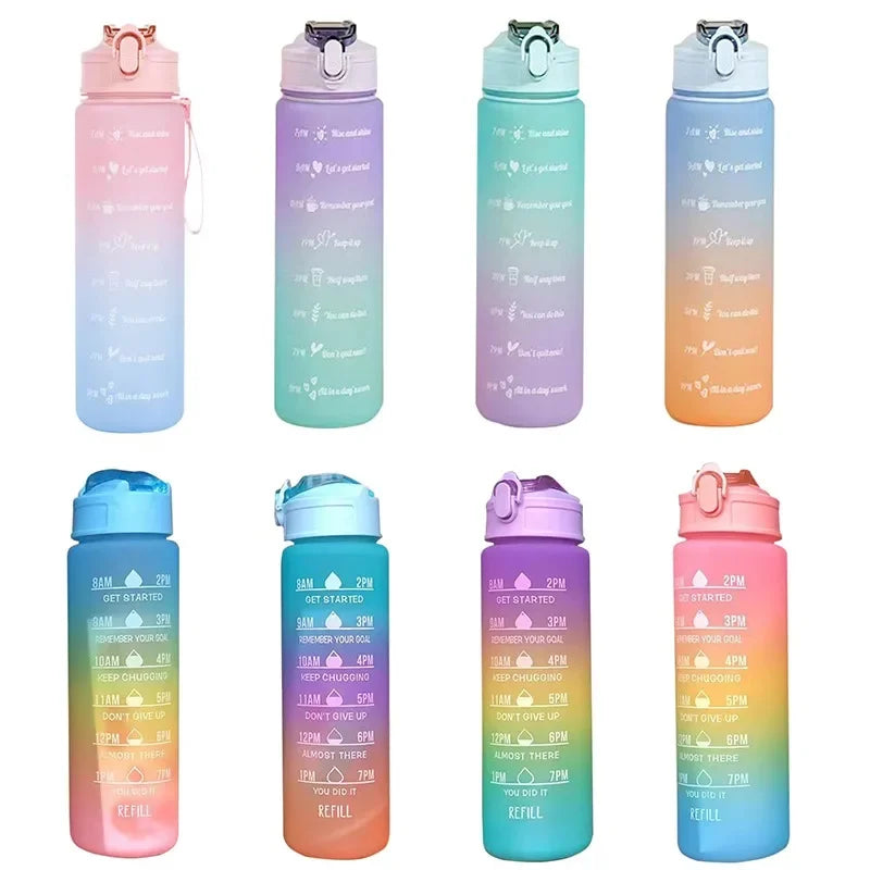 Portable Water Bottle Motivational Sports Water bottle with Time Marker Leak-proof Cup for Outdoor Sport Fitness BPA Free
