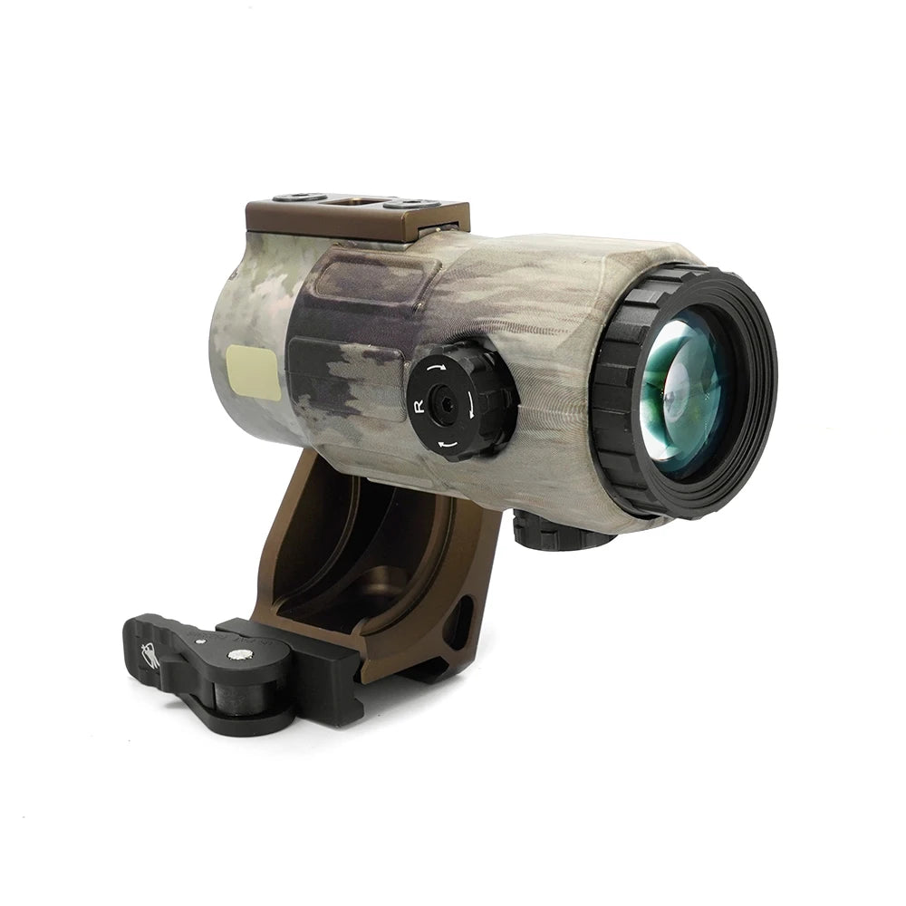 Tactical G45 5X Magnifier Scope With FAST FTC Mount Combo For Airsoft with US Flag Original Markings Black And FDE Colors