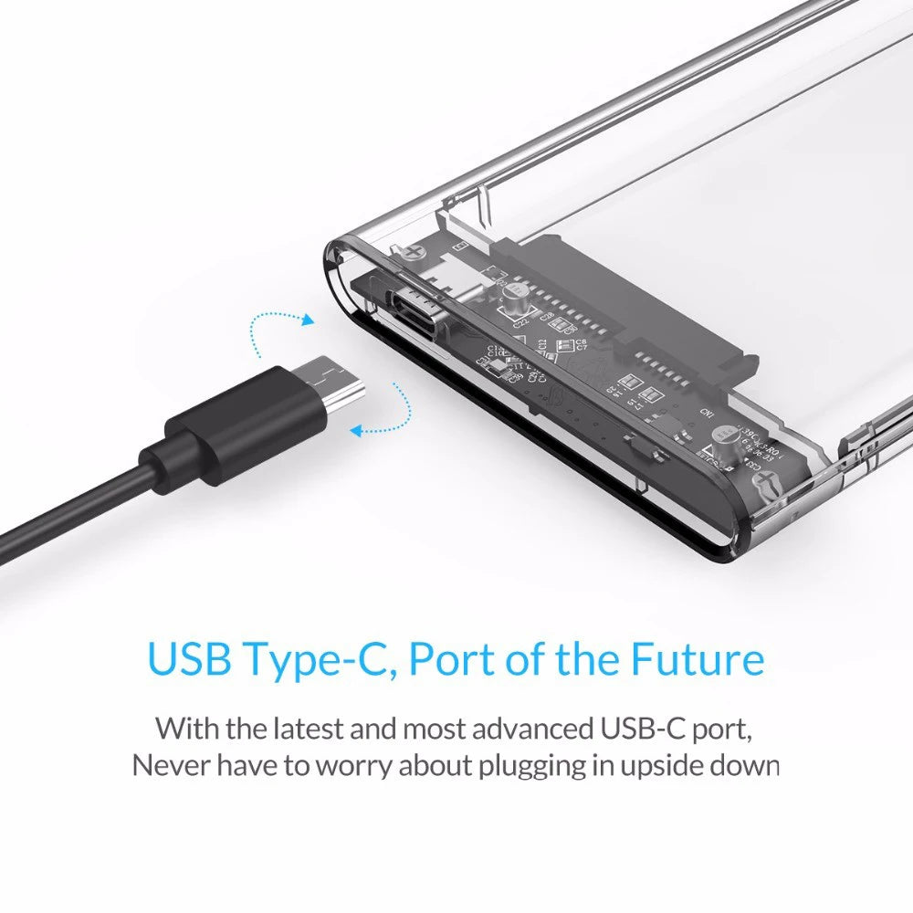 ORICO 2.5'' Transparent HDD Case SATA to USB 3.1 Gen2 10Gbps External Hard Drive Case HDD Enclosure SSD Disk Case Support UASP