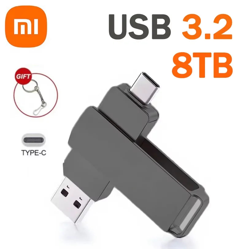 Xiaomi USB 3.2 16TB USB Flash Drive Memory Type-C 2-In-1 8TB 4TB OTG Pendrive 2TB High Speed Flash Disk 1TB For PC Laptop