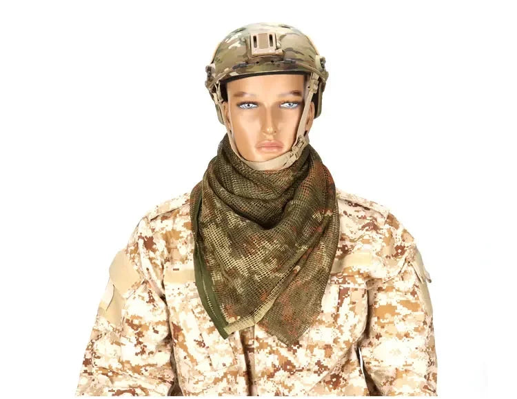 Tactical Camouflage Netting Mesh Net Camo Scarf for Outdoor Sport Hunting Shooting Wild Photography Sniper Camo Mesh Scarves