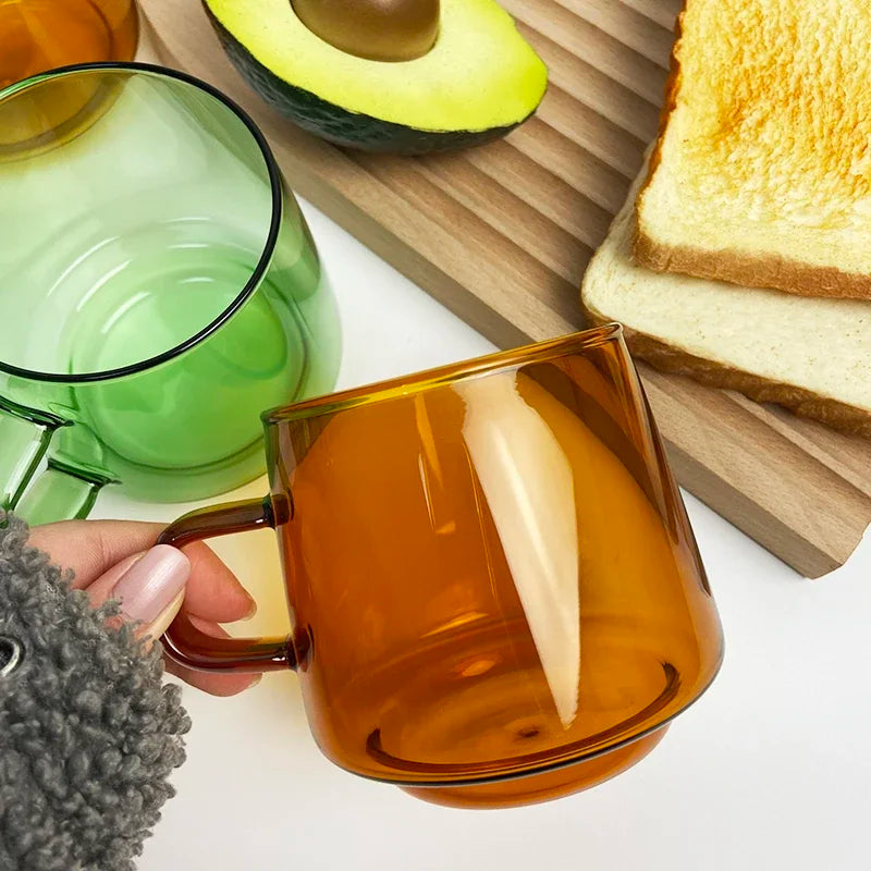 YOMDID Colorful Coffee Mug High Borosilicate Glass Coffee Cup Tea Juice Milk Water Mug Durable caneca tazas Heat Resistant