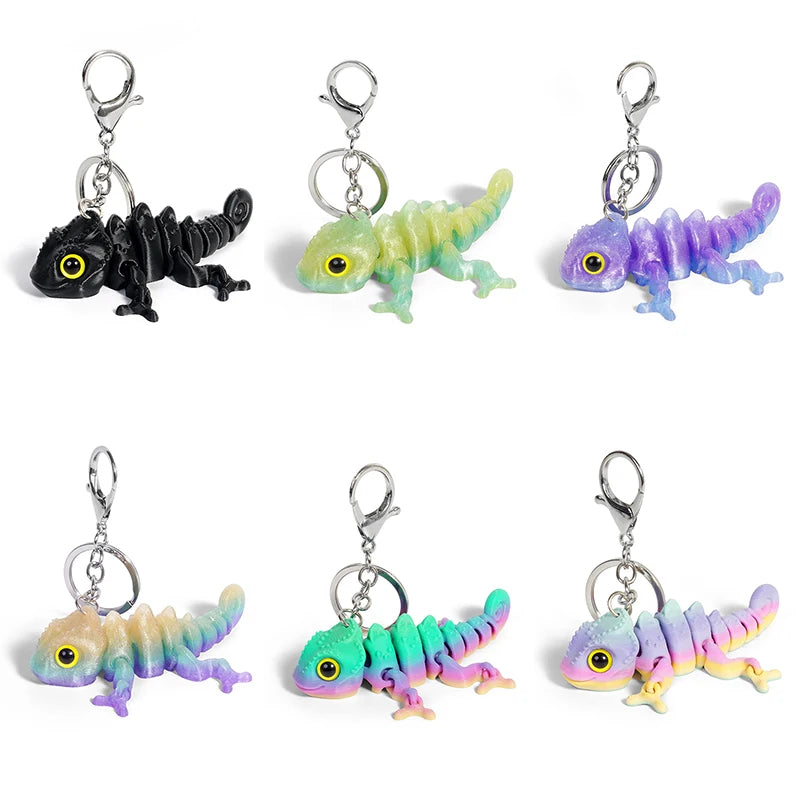 Cartoon 3D Printed Dragon Keychain Movable Joints Creative Backpack Decoration Accessories Unique Figurine Pendant Gifts
