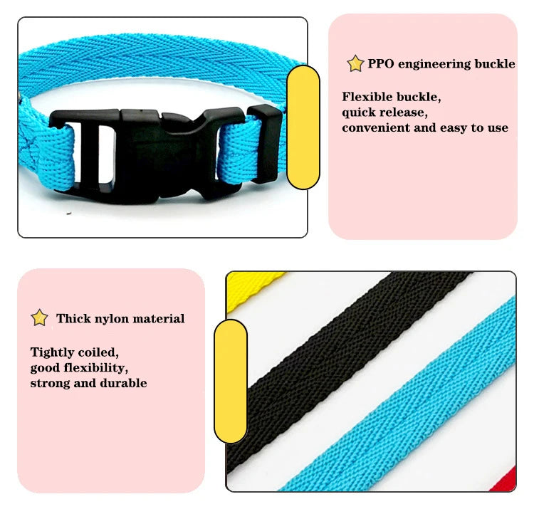 Pet Dog Collar Solid Color Puppy Collars Medium Dogs Quickly Disengaged Pet Dog Training Collar Teddy Bichon Small Dog Collar