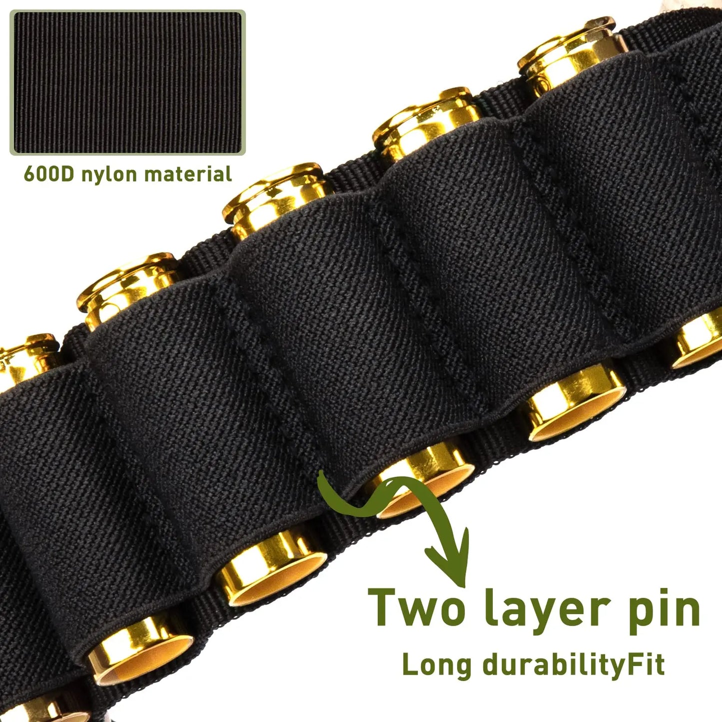 Shotgun Shell Holder, Tactical Shotgun Shell Bandolier, 12 Gauge with 8 Rounds Buttstock, Outdoor Hunting, 50 Rounds