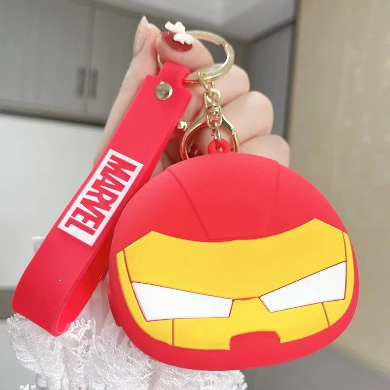 New Marvel Avengers superhero cartoon keychain silicone anime plastic bag couple storage bag children's toy coin purse gift