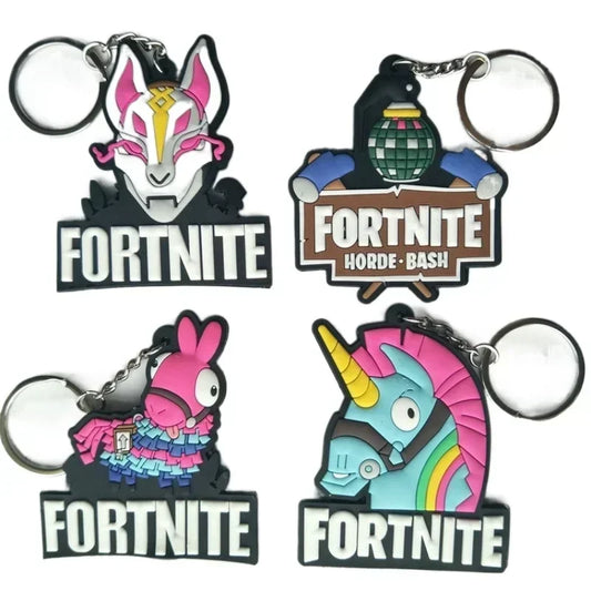 Fortnite Pvc Key Chain Cute Couple Bag Car Keychain Pendant Accessories Children's Toys Birthday Gift