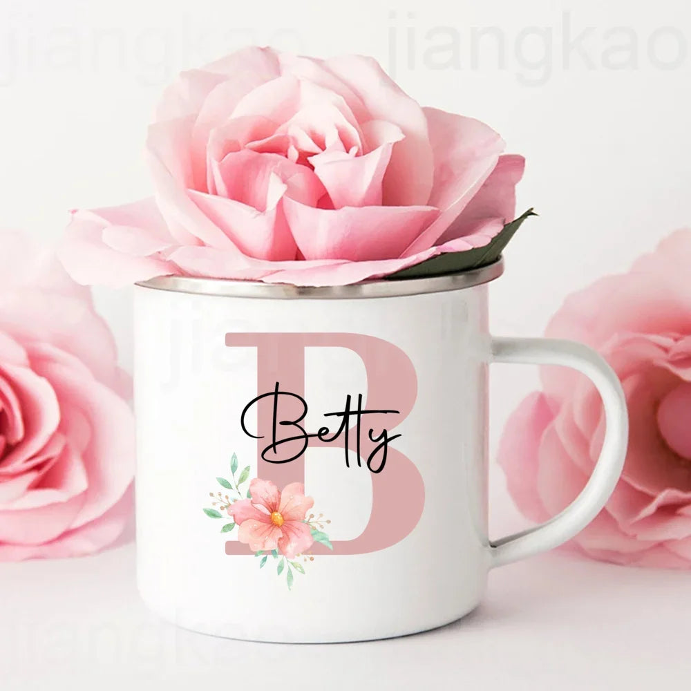 Personalized Mug Initial with Name Cup Custom Coffee Hot Chocolate Mugs Bridesmaid gift wedding birthday christmas Gifts for Her
