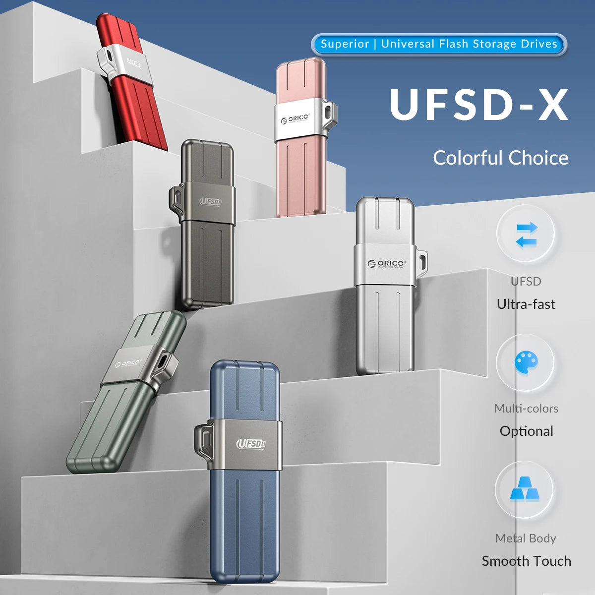 ORICO UFSD All Metal 512GB USB Flash Drive 411MB/S Pen Drives 256GB 128GB 64GB USB Stick Type C Pendrives Memory Stick U Disk