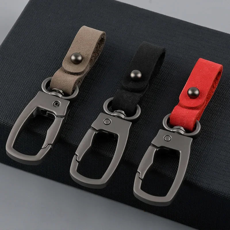 Fashion Handmade Keychain Genuine Leather Keyring DIY Car Keychain Key Holder Keys Organizer Charm Keychain Accessories