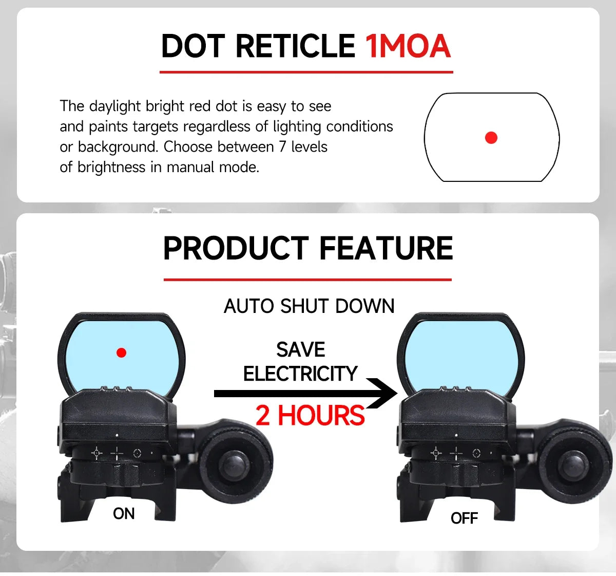 Tactical HD101 Red Dot Sight Series with Laser Combination Riflescope Optical Airsoft Adjustable Reflex 4 Reticle Scope Hunting