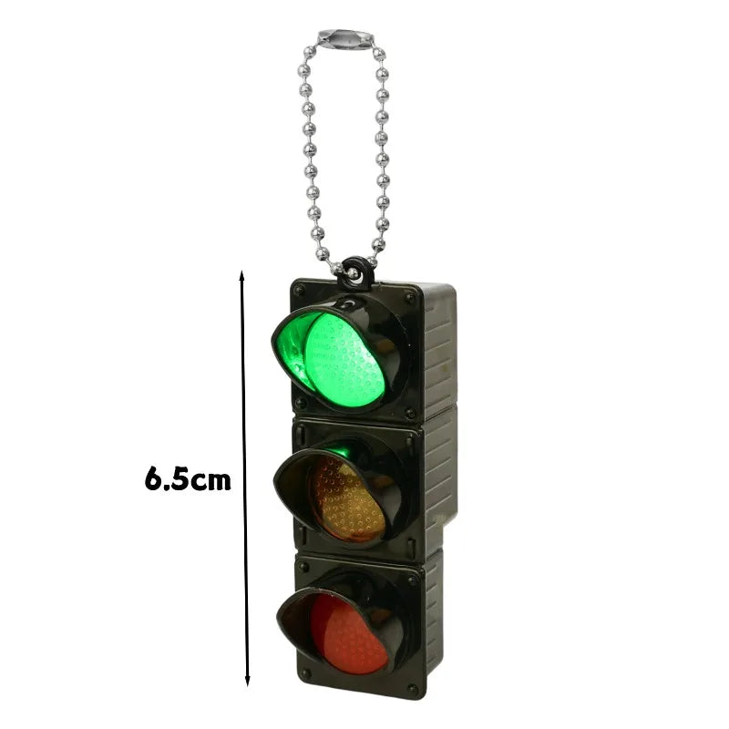 Simulation Electronic Traffic Light Keychain Pendant Pedestrian Light LED Light-emitting Toy Kids Cognitive Toy Gift Key Chain