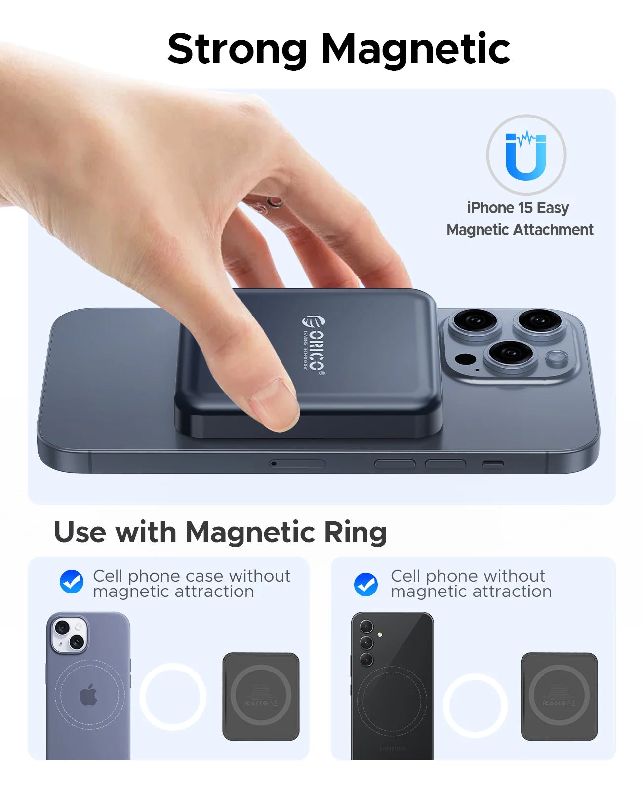 ORICO 1TB Magnetic External SSD, 4K ProRes HDR Record and Store, 2000MB/s Stable Transmission and Storage, Portable Solid State