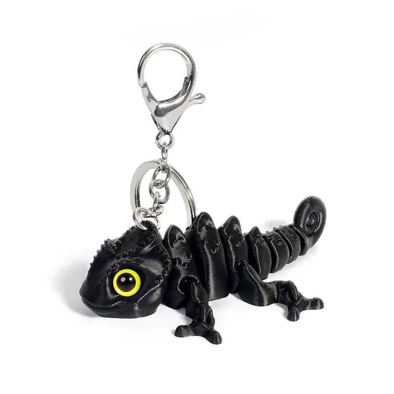 Cartoon 3D Printed Dragon Keychain Movable Joints Creative Backpack Decoration Accessories Unique Figurine Pendant Gifts