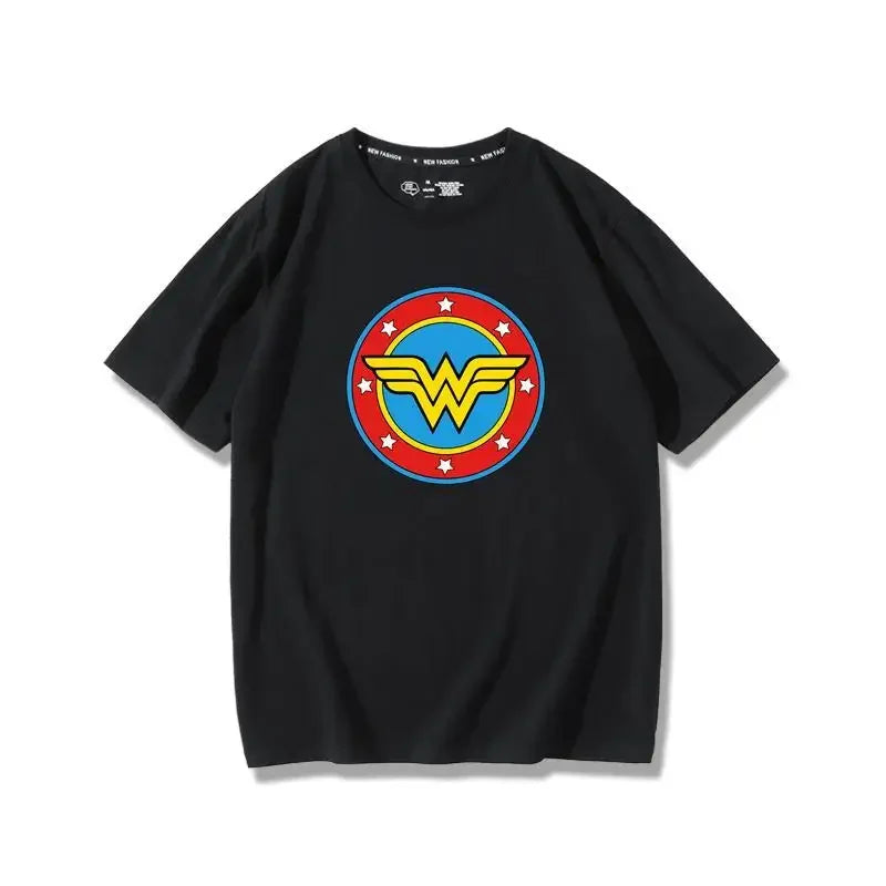 BeastKingdom Batman Superman Wonder Woman The Flash Cartoon Anime Peripheral T-shirt Creative Summer Loose Casual Short Sleeve