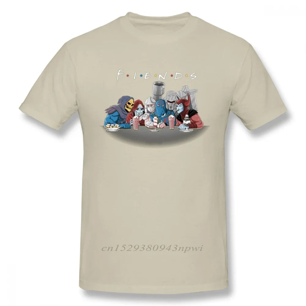 Vintage Cartoon Universe Skeletor Shredder  T Shirt Casual Camiseta Round Neck Funny Friends Homme Tee Shirt