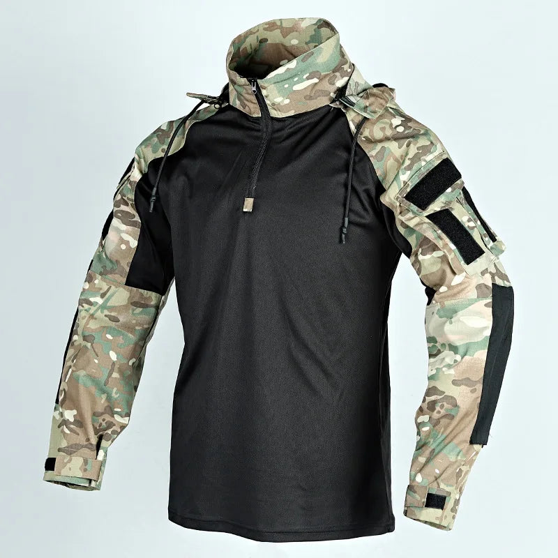 Tactical Shirts Hooded Hunting Uniform Clothing Tatico Tops Airsoft Multicam Camo Fishing Clothes Mens