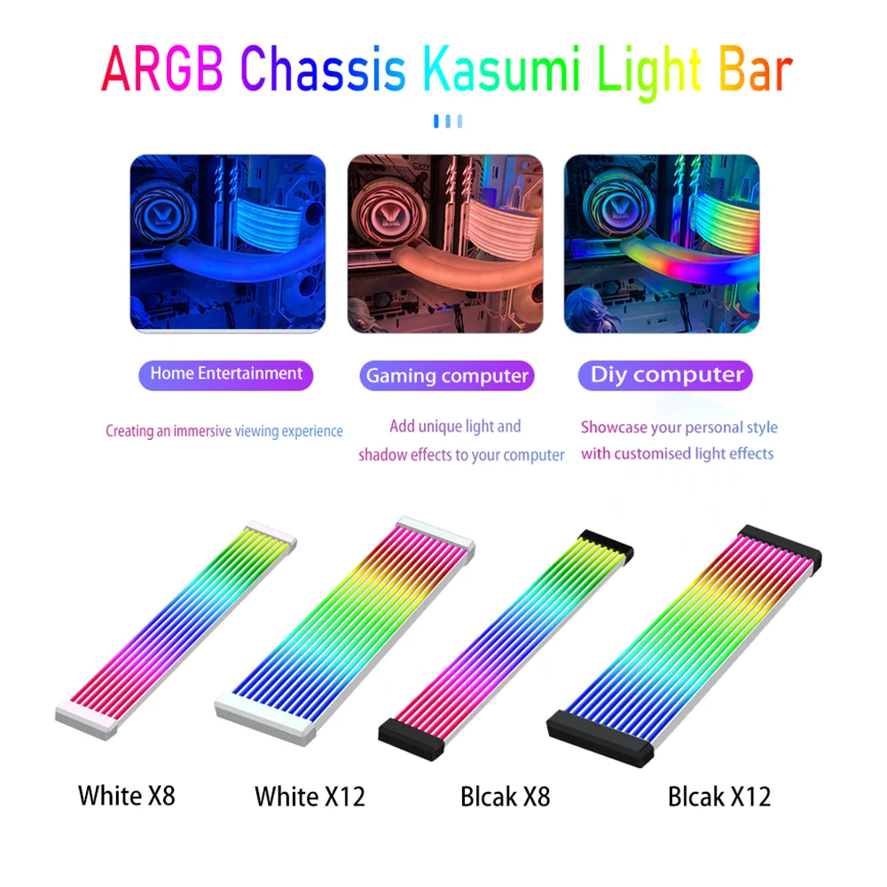 ARGB Sync Board for PC Power Supplies 24-pin GPU Graphics Cards 8-pin Cables and Chassis Illuminated Neon Cables RGB LED Strips