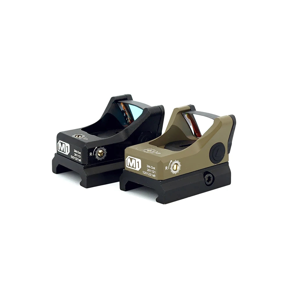 M1 Open 3MOA Green Or Red Dots Sight With Full Original Marking Tactical Airsoft Optics With 20mm Rail And universal mount