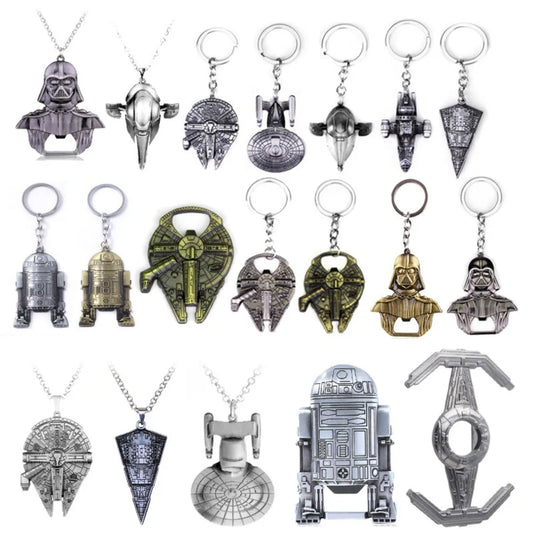Star Wars Keychain Cartoon Millennium Falcon Spaceship Keyring Pendant Metal Bottle Opener Accessories Fans Gifts Toy