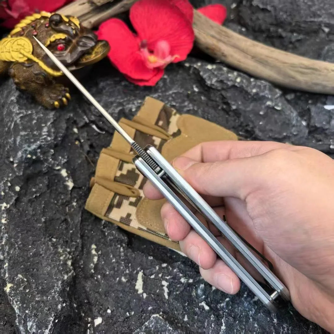 Trskt Tactical Folding Knife ,Cool Camping Knives ,Hunting Survival Tool Aluminum alloy Handle