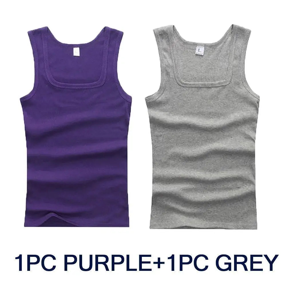 Casual Men Vest Cool Fitness Vest Sleeveless Tops Undershirt Plus Size Men Clothing Tank Tops Summer Black White Gray Vest Male