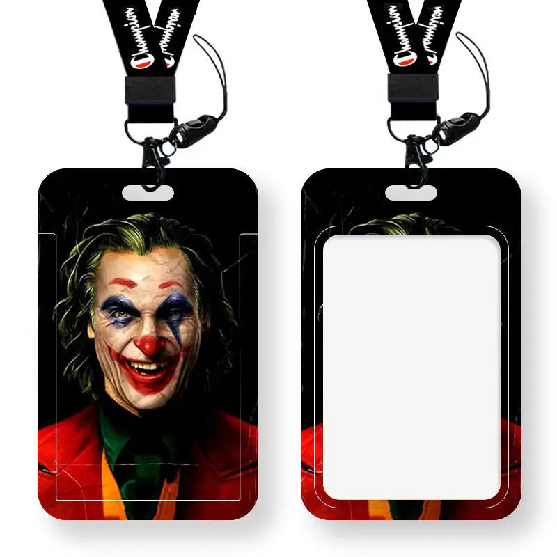 DC Joker Harley Quinn Anime Movie Periphery Student Campus Card Cover Creative Cartoon Lanyard Work Card Protective Cover Gifts