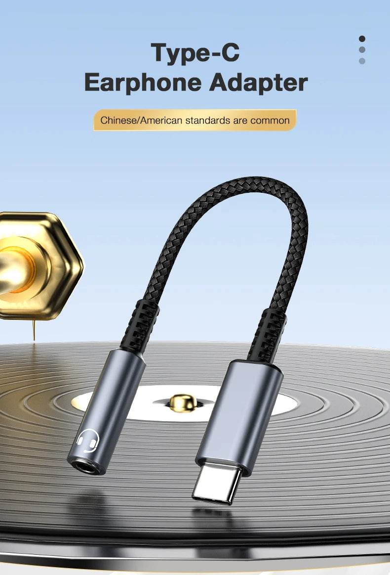 Type C to 3.5mm Audio Jack Adapter USB C to 3.5mm Headset/Microphone USB C to 3.5 Jack Adapter External Stereo Sound Card For PC