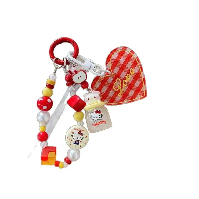 Kawaii Keychain Cute KT Cat Keyring School Bag Pendant Backpack Hanging Decoration Lovely Gifts